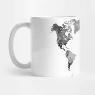 World Map Watercolor Black Mug